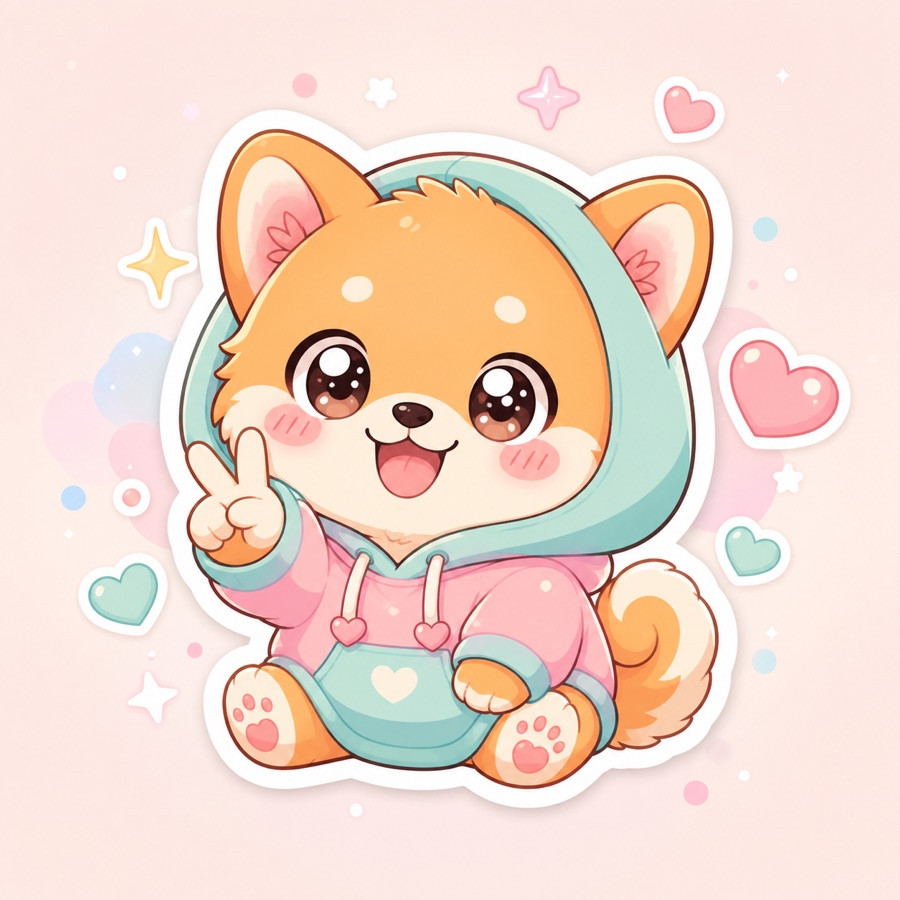 Kawaii 贴纸风格效果图
