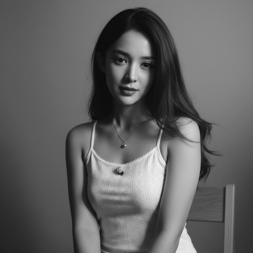 经典黑白肖像风格效果图