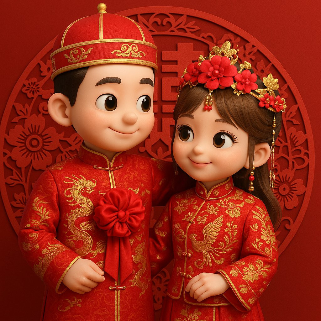 Q版中式婚礼风格效果图