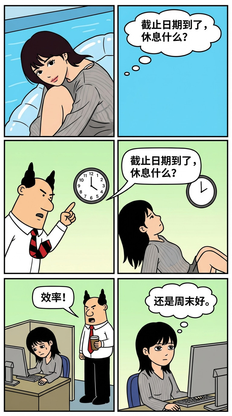 搞笑4格漫画-《呆伯特Dilbert》风格效果演示