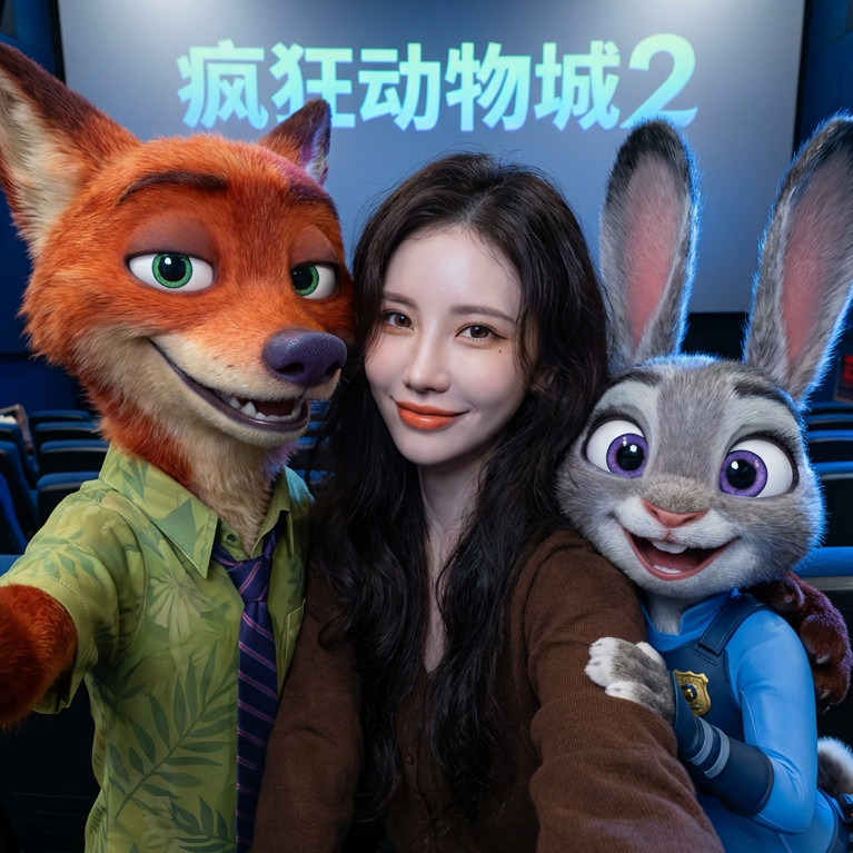 疯狂动物城2 合影风格效果图