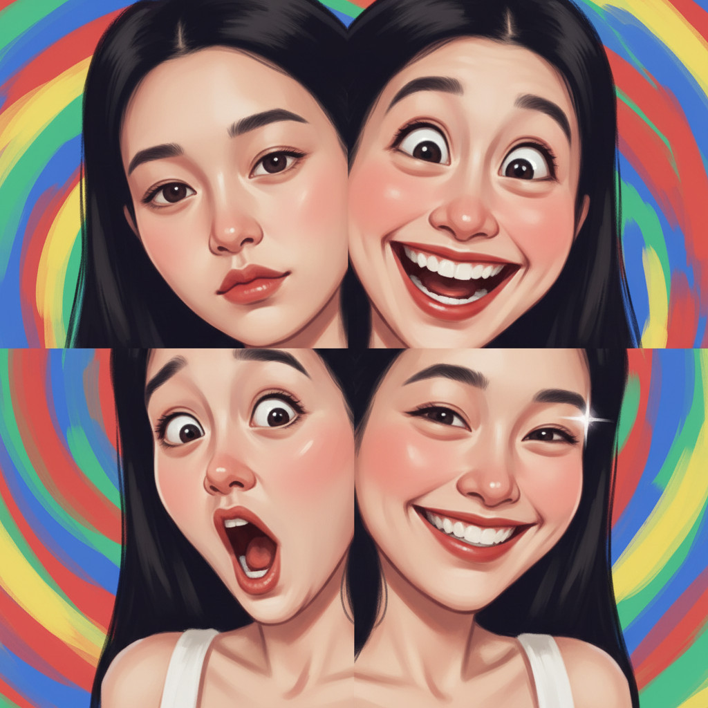 半写实的漫画式半身像风格效果图