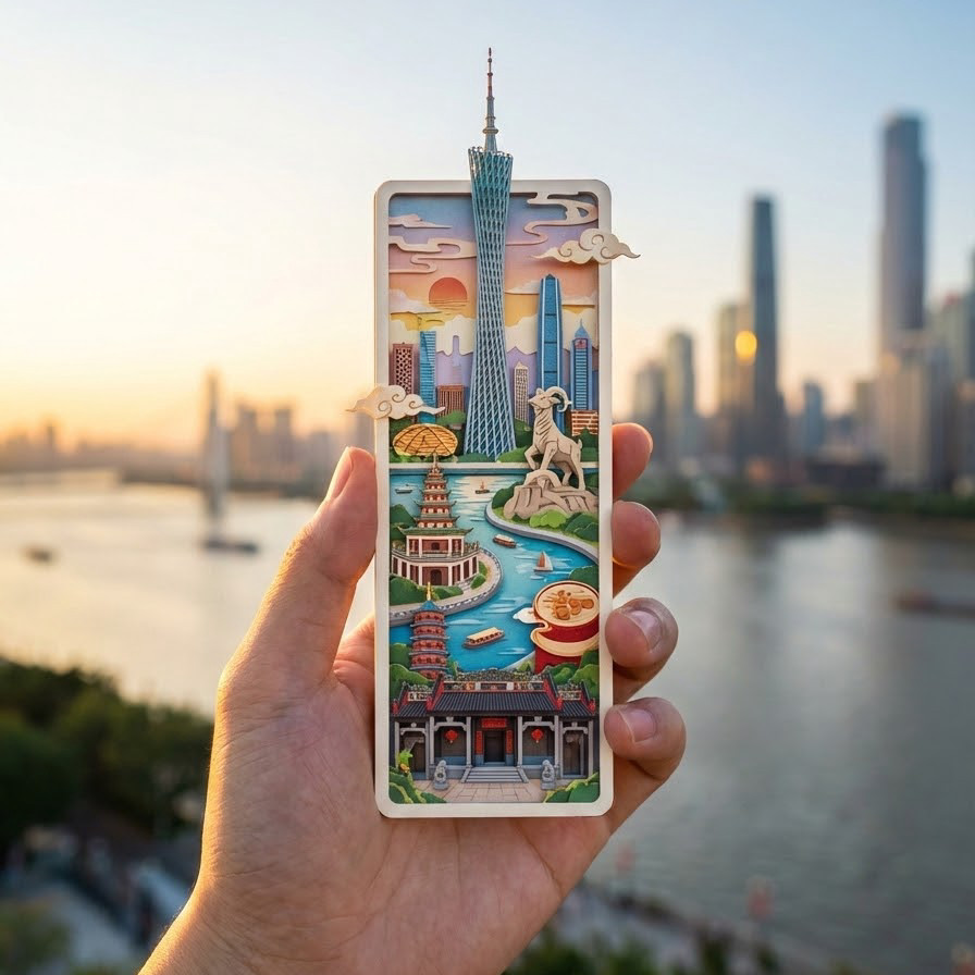 剪纸书签风格效果图