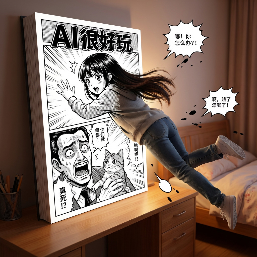 真人跳进漫画风格效果图