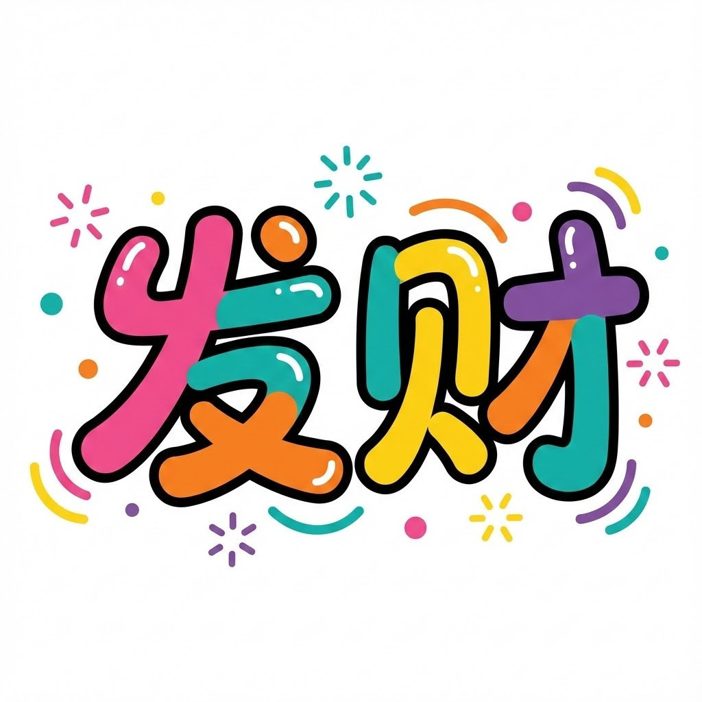 彩色卡通俏皮图标和徽标风格效果图