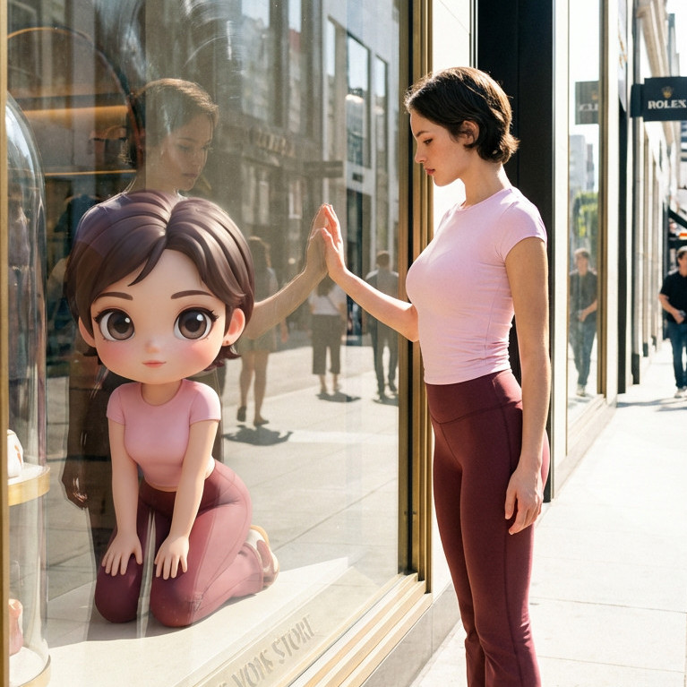 橱窗里的 3d自己风格效果图