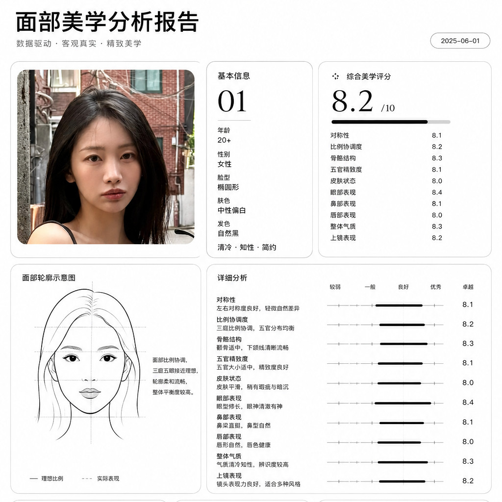 面部体型报告风格效果图