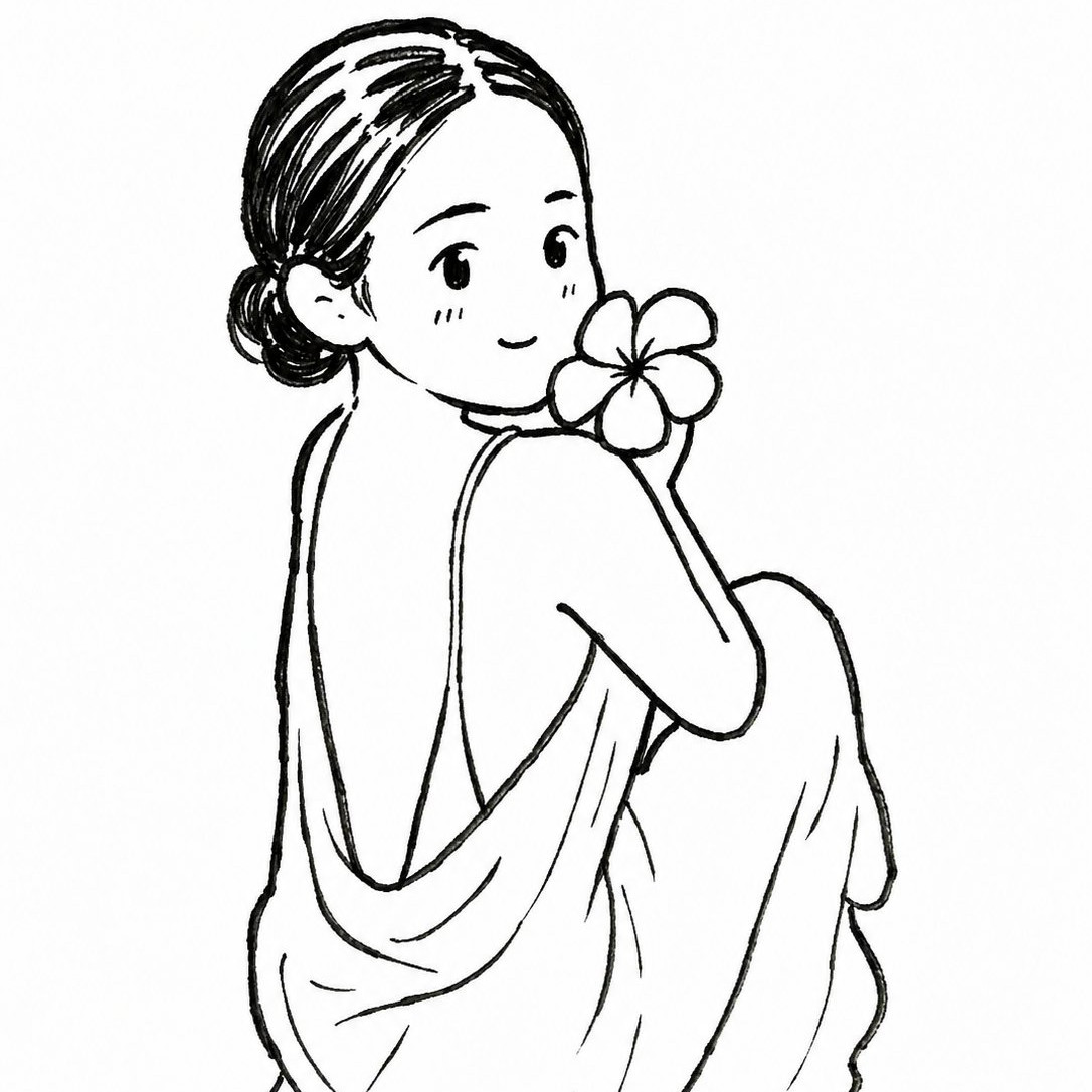 黑白手绘 Q 版涂鸦插图风格效果图