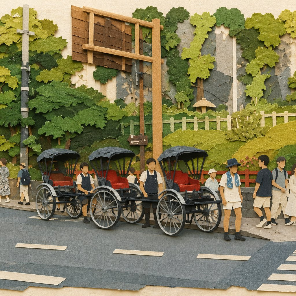 层叠纸质拼贴插画效果图